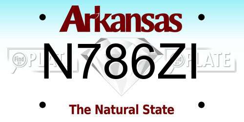 N786ZI Arkansas License Plate