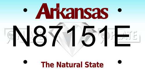 N87151E Arkansas License Plate