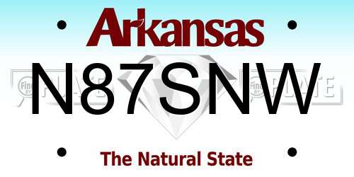 N87SNW Arkansas License Plate