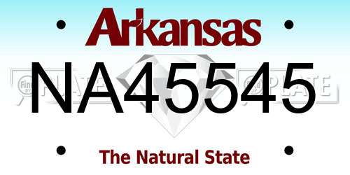 NA45545 Arkansas License Plate