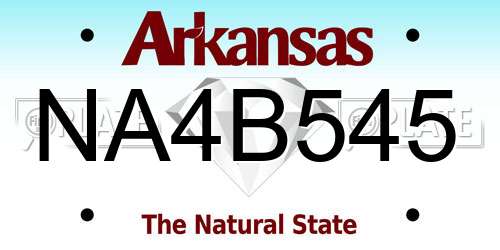 NA4B545 Arkansas License Plate