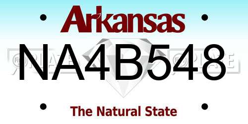 NA4B548 Arkansas License Plate