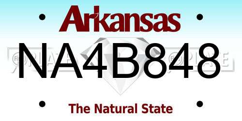 NA4B848 Arkansas License Plate