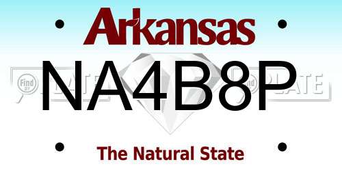 NA4B8P Arkansas License Plate