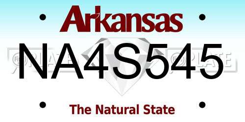 NA4S545 Arkansas License Plate
