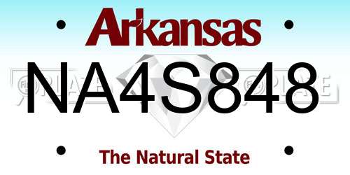 NA4S848 Arkansas License Plate