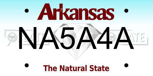 NA5A4A Arkansas License Plate