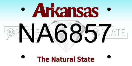 NA6857 Arkansas License Plate