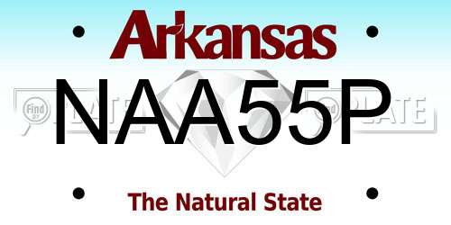 NAA55P Arkansas License Plate