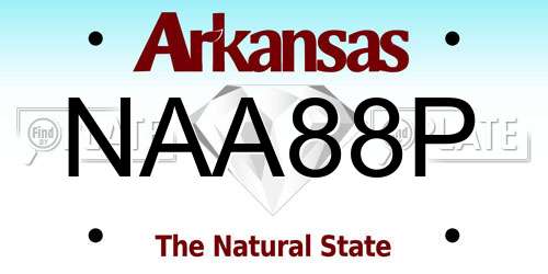 NAA88P Arkansas License Plate