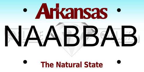 NAABBAB Arkansas License Plate