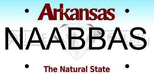 NAABBAS Arkansas License Plate