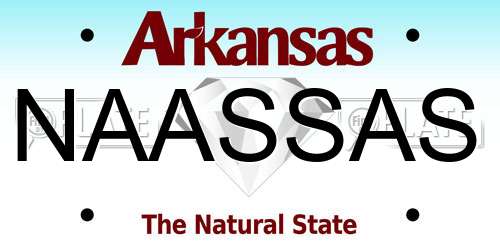 NAASSAS Arkansas License Plate