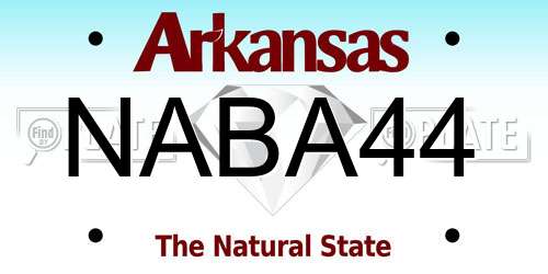 NABA44 Arkansas License Plate