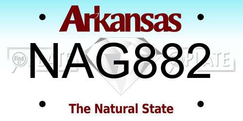 NAG882 Arkansas License Plate