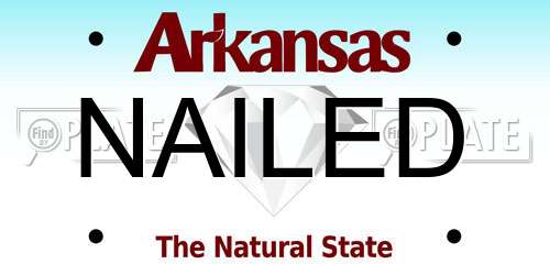 NAILED Arkansas License Plate