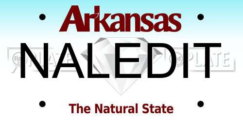 NALEDIT Arkansas License Plate