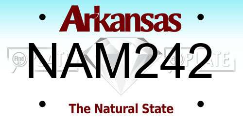 NAM242 Arkansas License Plate