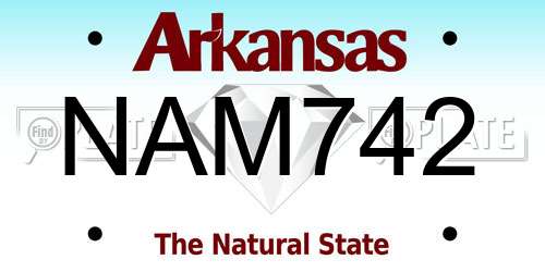 NAM742 Arkansas License Plate