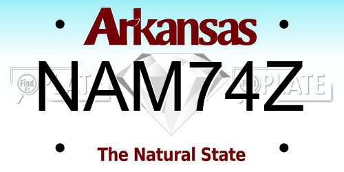 NAM74Z Arkansas License Plate