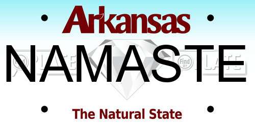 NAMASTE Arkansas License Plate