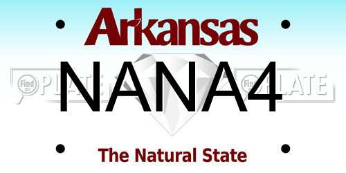 NANA4 Arkansas License Plate