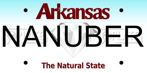 NANUBER Arkansas License Plate