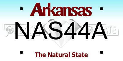 NAS44A Arkansas License Plate