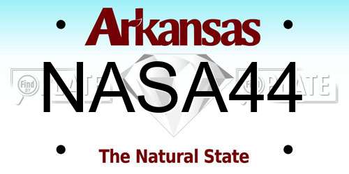NASA44 Arkansas License Plate