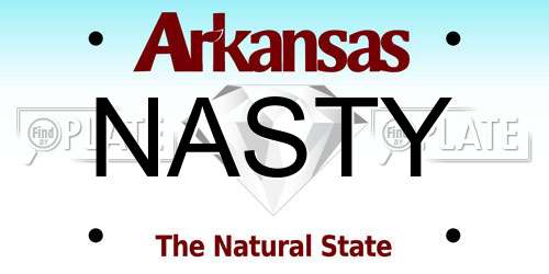 NASTY Arkansas License Plate
