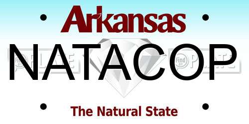 NATACOP Arkansas License Plate