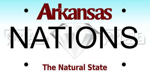 NATIONS Arkansas License Plate
