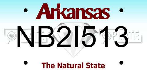 NB2I513 Arkansas License Plate