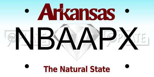 NBAAPX Arkansas License Plate