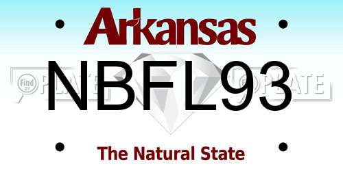 NBFL93 Arkansas License Plate