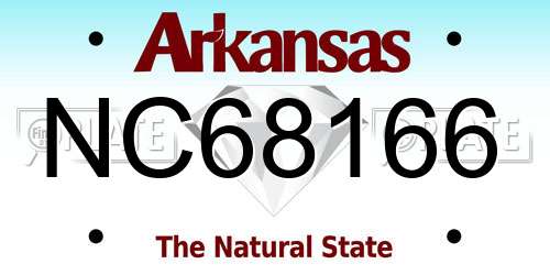 NC68166 Arkansas License Plate