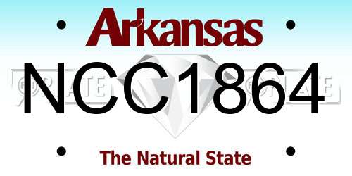 NCC1864 Arkansas License Plate