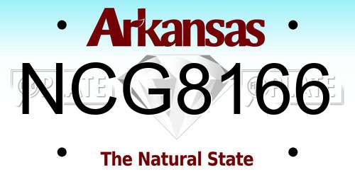 NCG8166 Arkansas License Plate