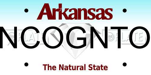 NCOGNTO Arkansas License Plate