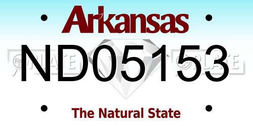 ND05153 Arkansas License Plate