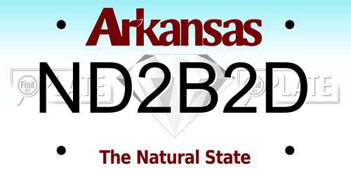 ND2B2D Arkansas License Plate