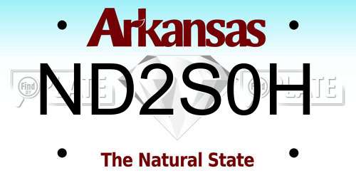 ND2S0H Arkansas License Plate