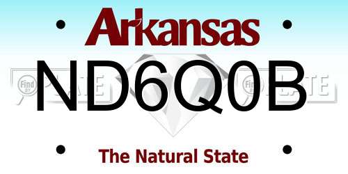 ND6Q0B Arkansas License Plate