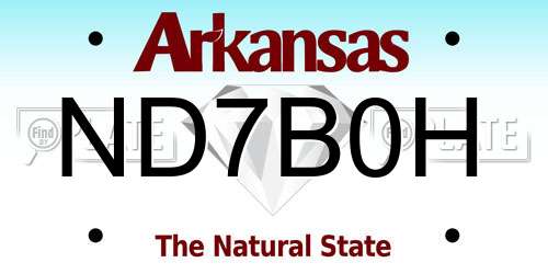 ND7B0H Arkansas License Plate