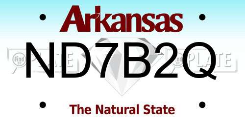 ND7B2Q Arkansas License Plate