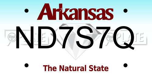ND7S7Q Arkansas License Plate