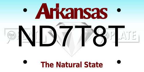 ND7T8T Arkansas License Plate