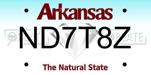 ND7T8Z Arkansas License Plate