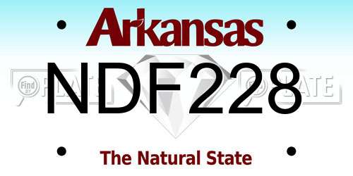 NDF228 Arkansas License Plate