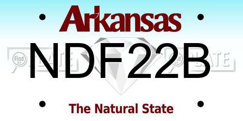 NDF22B Arkansas License Plate
